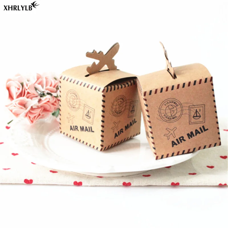 Коробка для конфет XHRLYLB в европейском стиле коробка из крафт бумаги ретро свадьбы