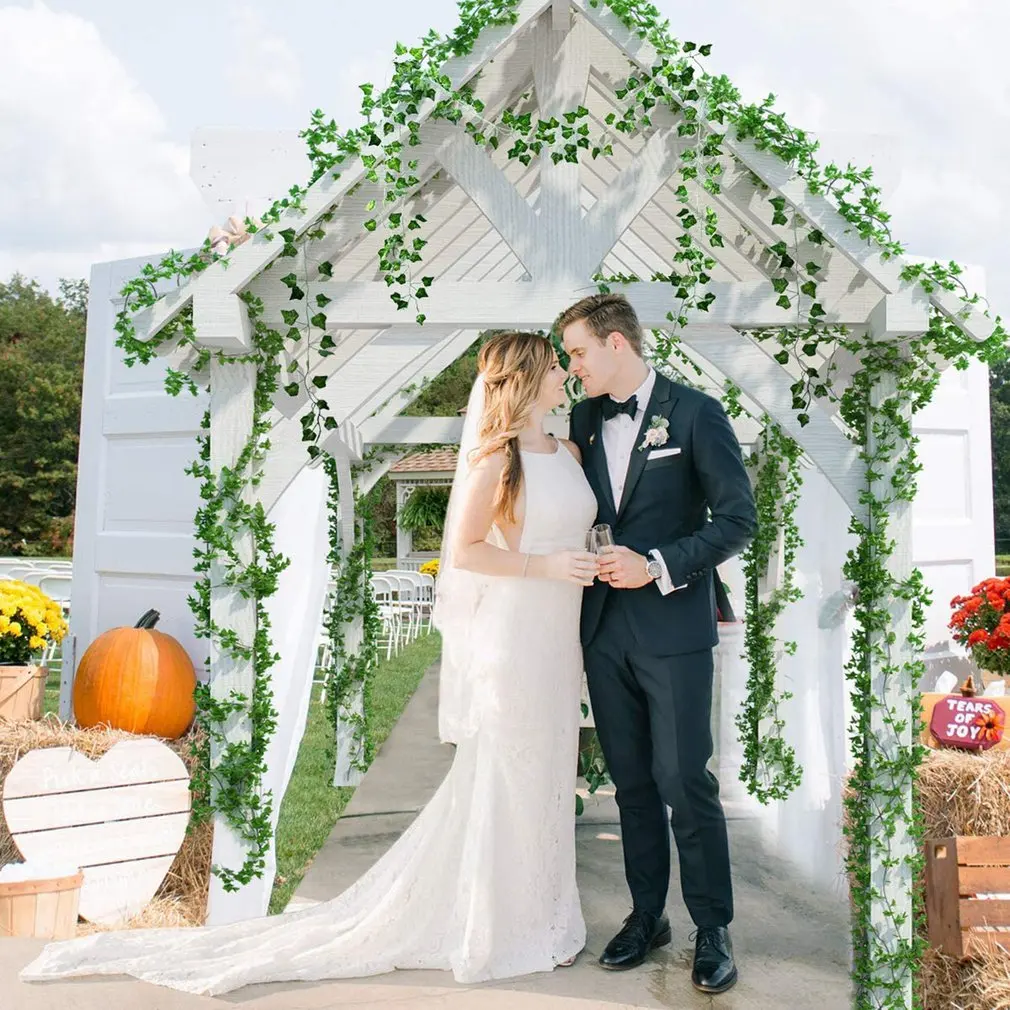 

Simulation Artificial Green Plant Vine Leaves Green Wreath Beautiful And Exquisite Balcony Decoration Convenience Beautiful