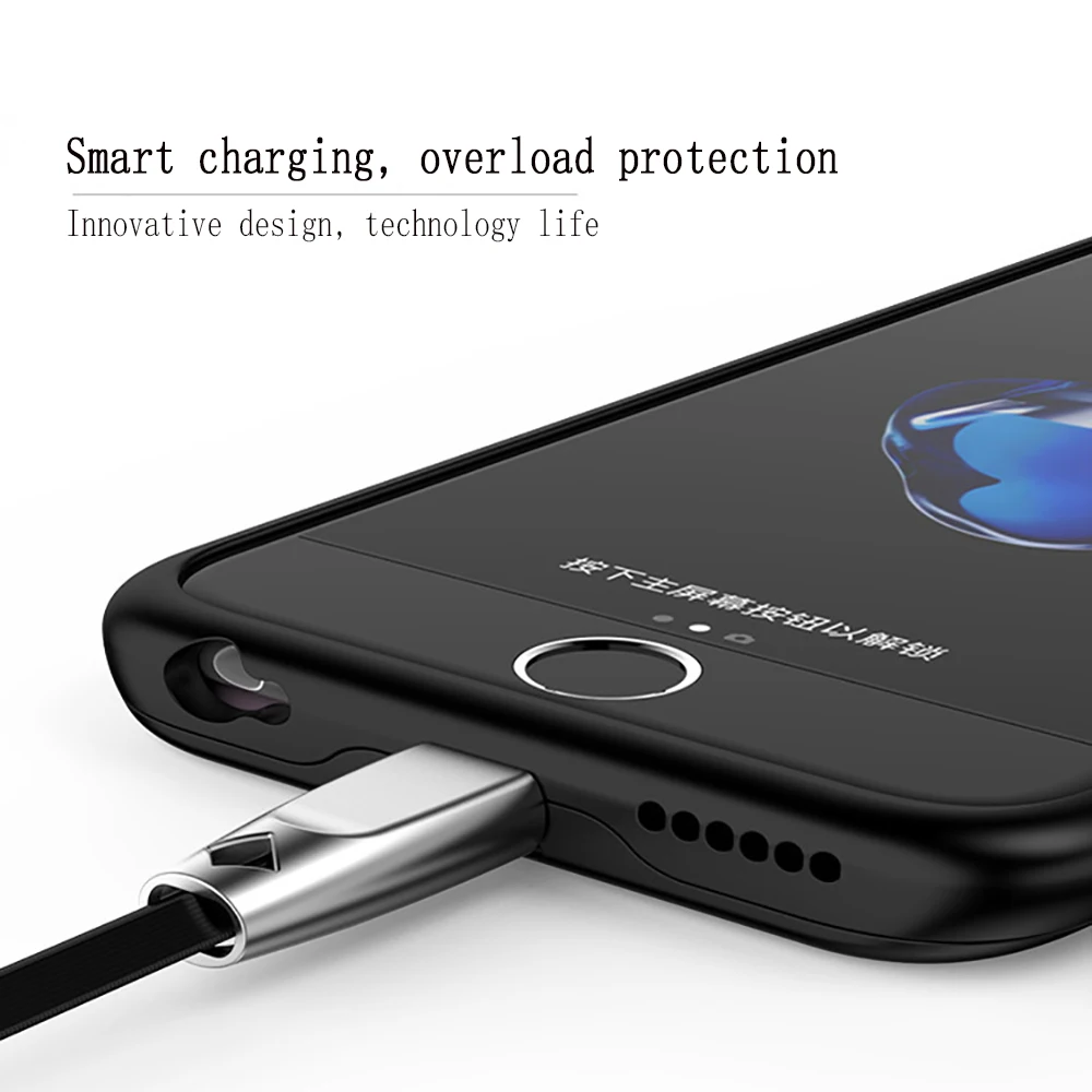 Мягкий силиконовый чехол с внешним резервным аккумулятором для iPhone 6 7 8 6S 6P 7P 8P