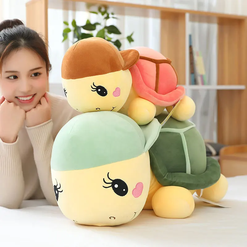 

Zqswkl 35/45/55/65cm cute little turtle with hat plush toy funny sleeping pillow hugs doll children's birthday gift tortoise