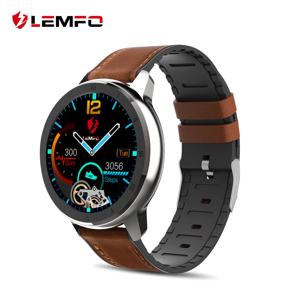 sliver LEMFO ELF2 Смарт-часы Полный сенсорный экран 1,3 дюймов PPG+ ЭКГ 360*360 HD разрешение BT5.0 ТПУ ремешок сменные спортивные умные часы - Цвет: sliver