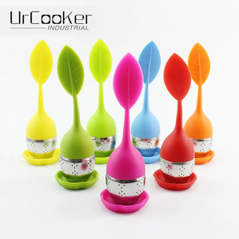 Чайная Ручка фильтра для заварки листьев со стальным шариком силиконовая крышка