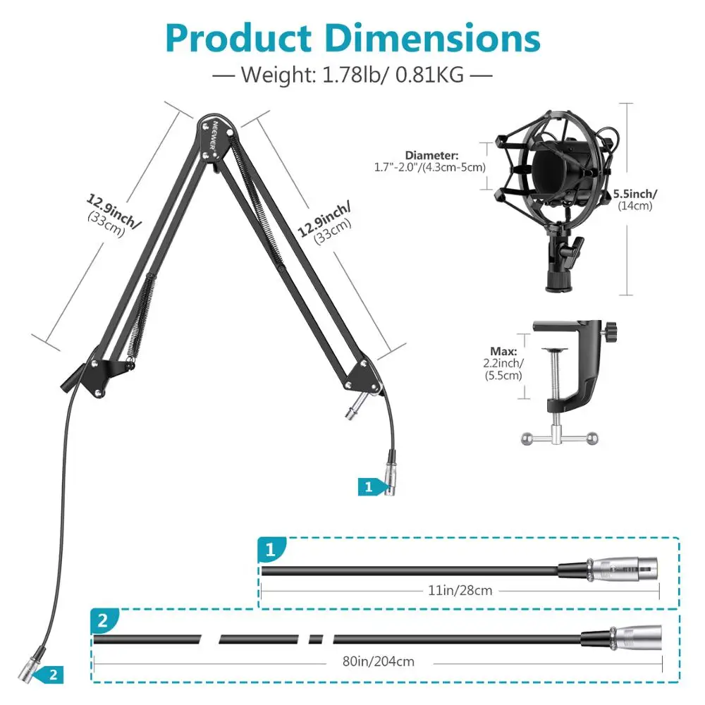 Neewer черная металлическая подвесная стойка с ножничным кронштейном и встроенным