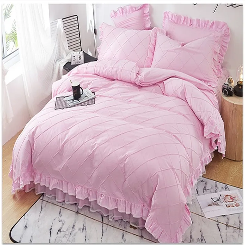 Бесплатная доставка партиями по 4 шт. Чистый хлопок постельное белье с оборками в