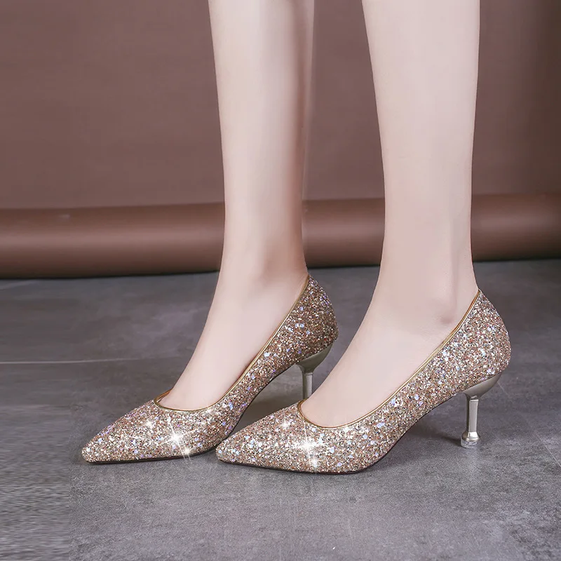 Новый стиль свадебные туфли для невесты на высоком каблуке женская обувь