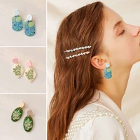 2021 new trendy acrylic colorful geometric irregular women jewelry acrylic dangle earrings