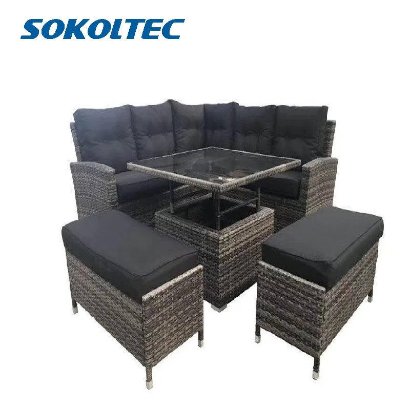 Сосультек софа высокого класса уличные секционные столы с Тиковой рамой патио