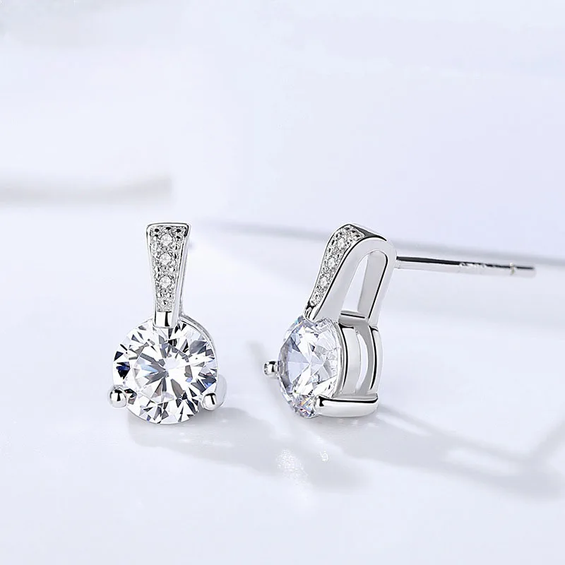 

Женские серьги из серебра S925 пробы, корейская мода, восемь сердец, восемь стрел, блестящие серьги с одним бриллиантом