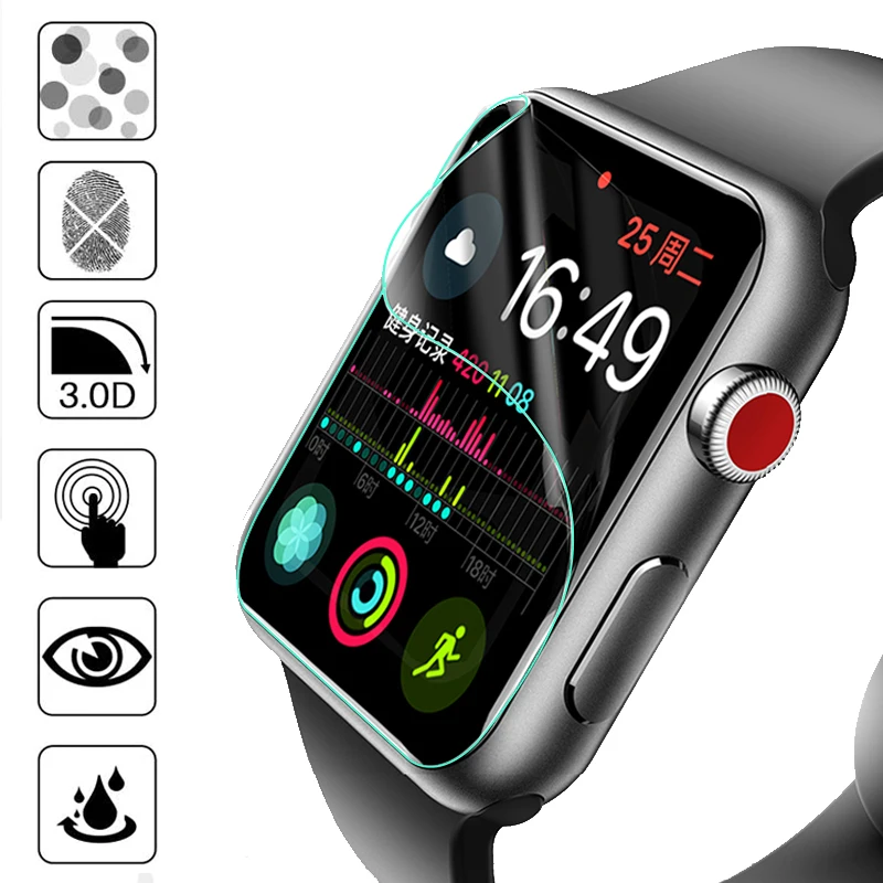 

Защита экрана для apple watch seies 5 44 мм 40 мм iwatch 4 3 2 42 мм 38 мм противопузырьковая прозрачная пленка HD для apple watch аксессуары