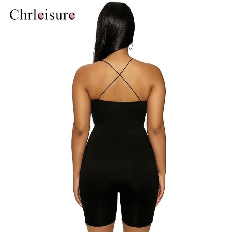

Black Sexy rompers womens jumpsuit Sexy Backless Playsuit Solid Slim romper Women Clothes Push Up Streetwear Women Body Suit