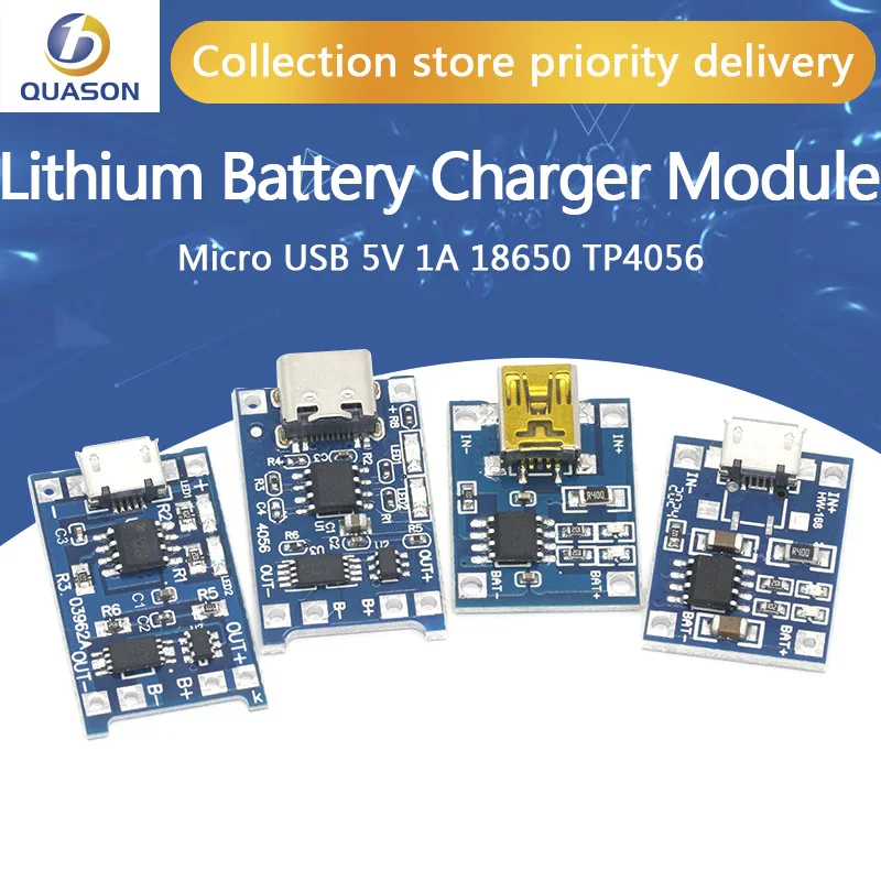 Type c/Micro USB 5V 1A 18650 TP4056 модуль зарядного устройства литиевой батареи зарядная плата