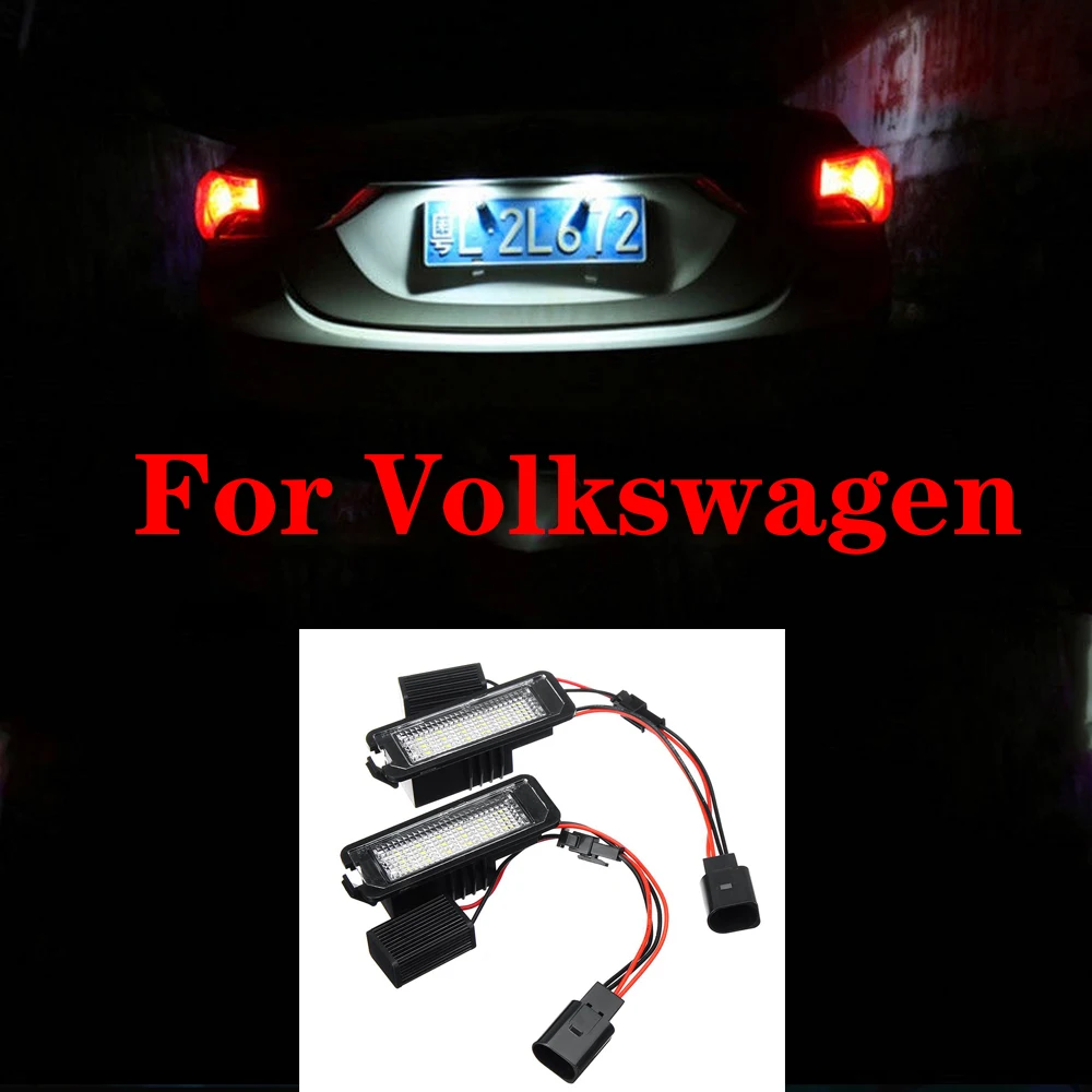 2 шт. светодиодный номерной знак для VW Volkswagen Golf 4 5 6 7 Beetle Polo 6R 9N Passat B6 CC Lupo|Сигнальная