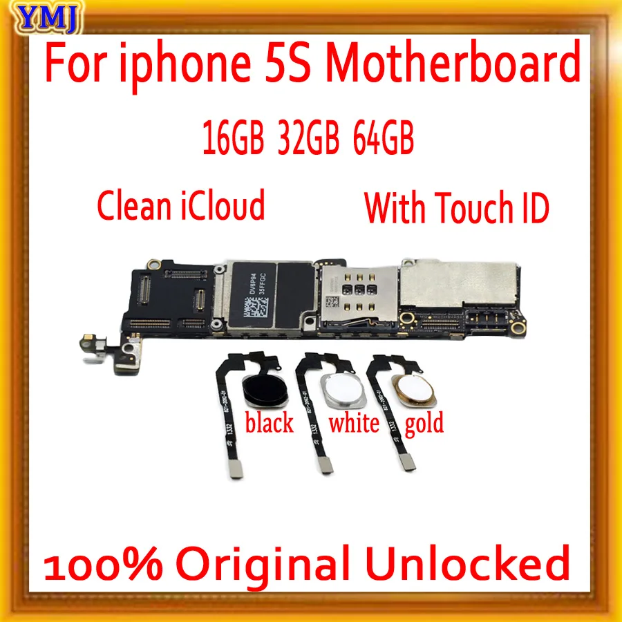 Материнская плата для iPhone 5S 16 ГБ/32 ГБ/64 ГБ 100% оригинал разблокированная 5s