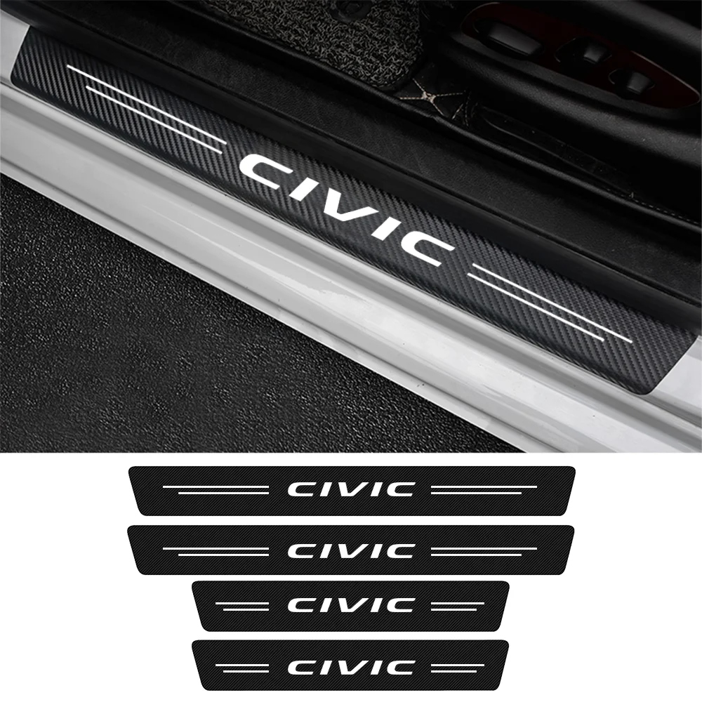 4 шт. наклейки из углеродного волокна для Honda Civic 7 8 9 10 2020 2019 2018 | Автомобили и