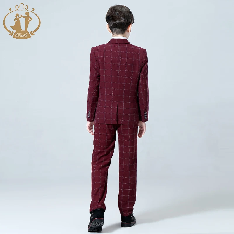 2021 Новые 3 предмета в комплекте детская одежда плед Свадебный Блейзер костюм для