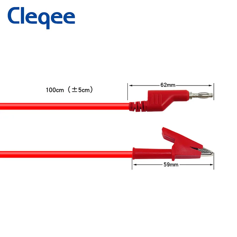 Cleqee P1037 5 шт. штекер типа банан 4 мм зажим крокодил комплект тестовых проводов