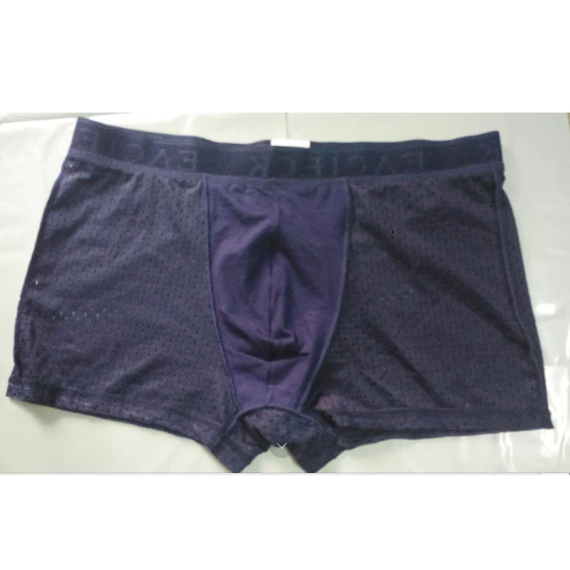 Bamboo Underwear Men Boxer Shorts Breathable Mesh Sexy Mens Boxers Transparent Men's Underpants Brand Fishnet Shorts Seamless
