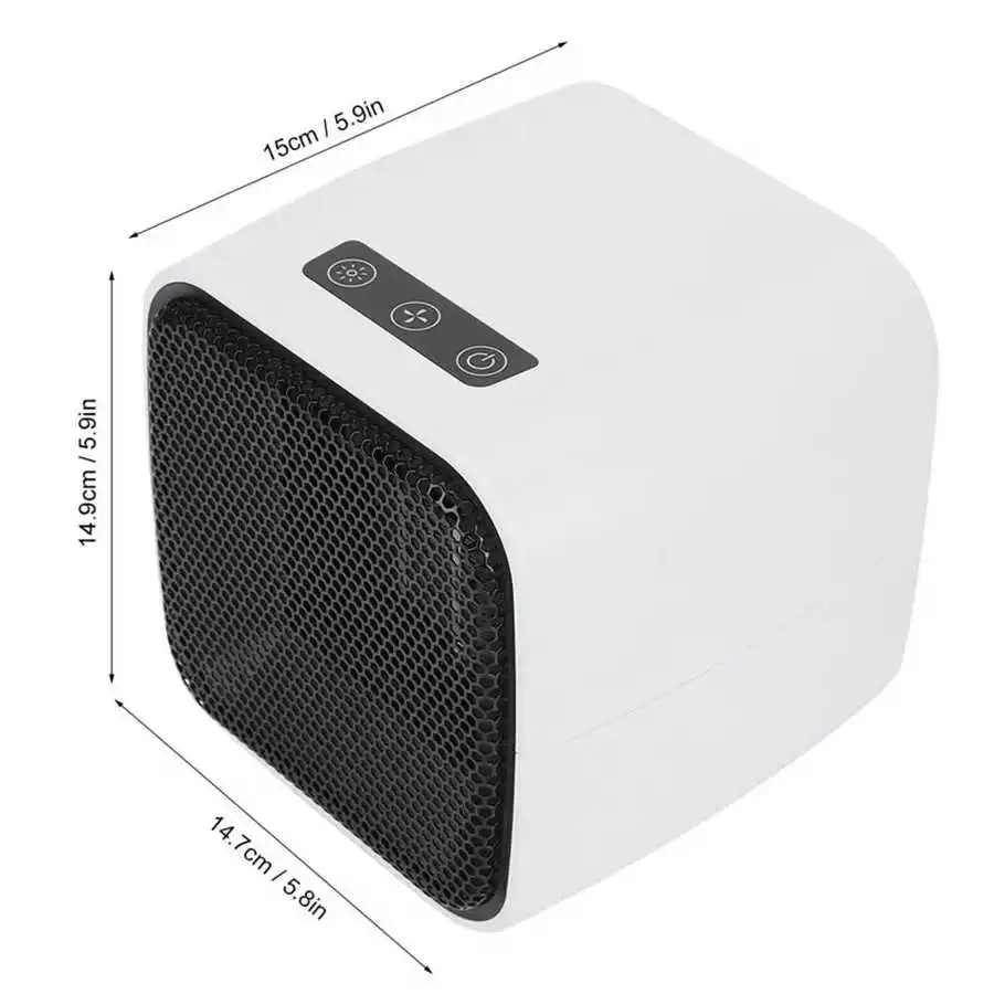 

Dual Use Desktop Heater Fan Mini Air Heater and Cooler Overheat Protection for Home Office Electric Handy Warmer for Winter