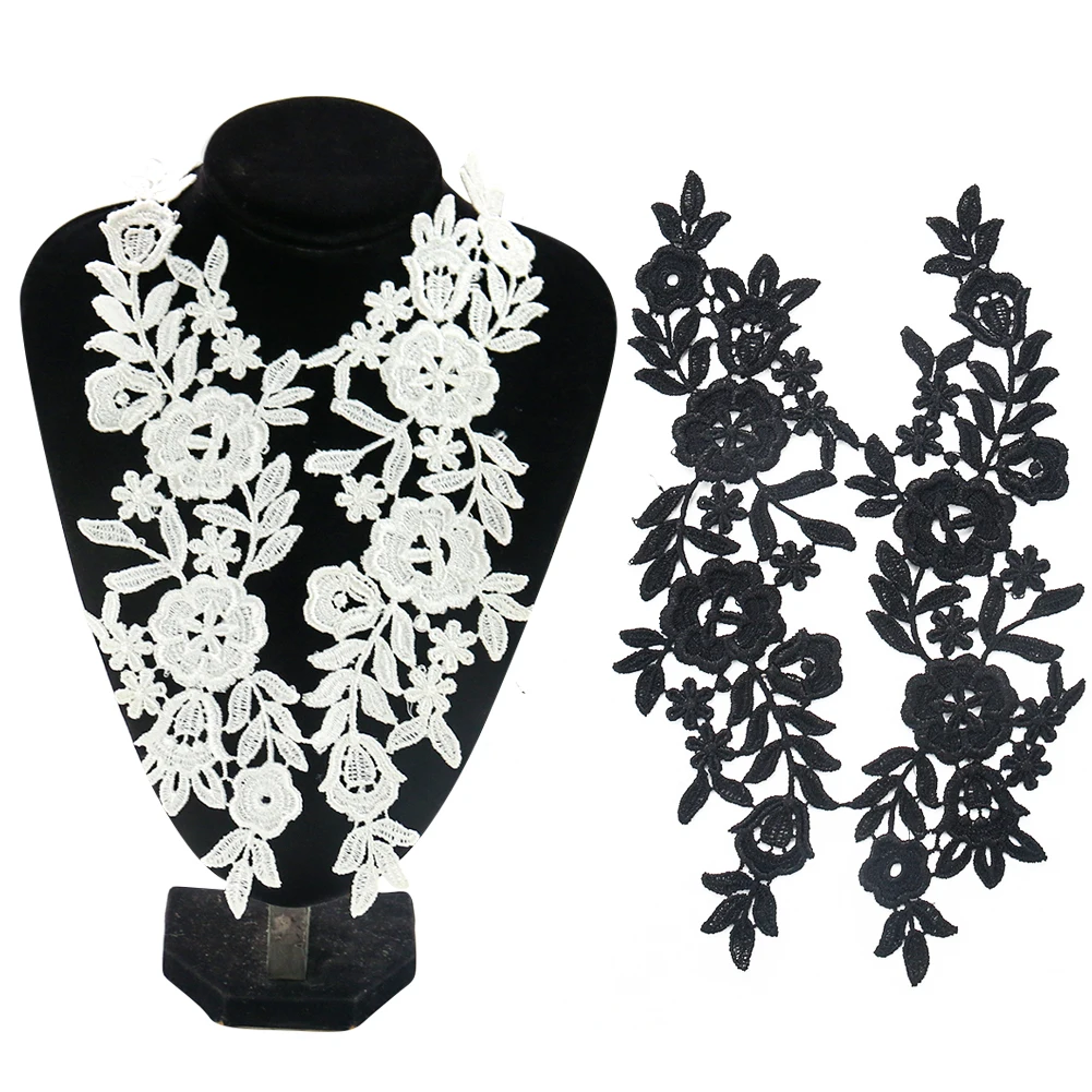 

Water-soluble Lace Collar Flower Polyester Embroidery Collar Three-dimensional Hollow Embroidery Corsage DIY Clothing Accessory