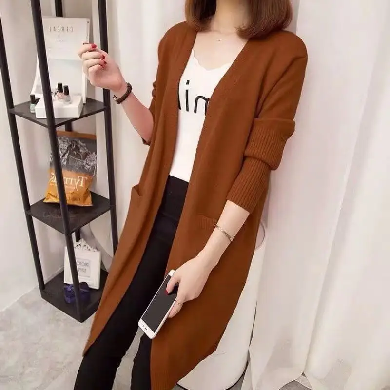 Women Knitted Soft Slim Solid Coat Thin Spring Autumn Sweater Korean Style Cardigan Long Sleeve Female Plus Size B7 | Женская одежда