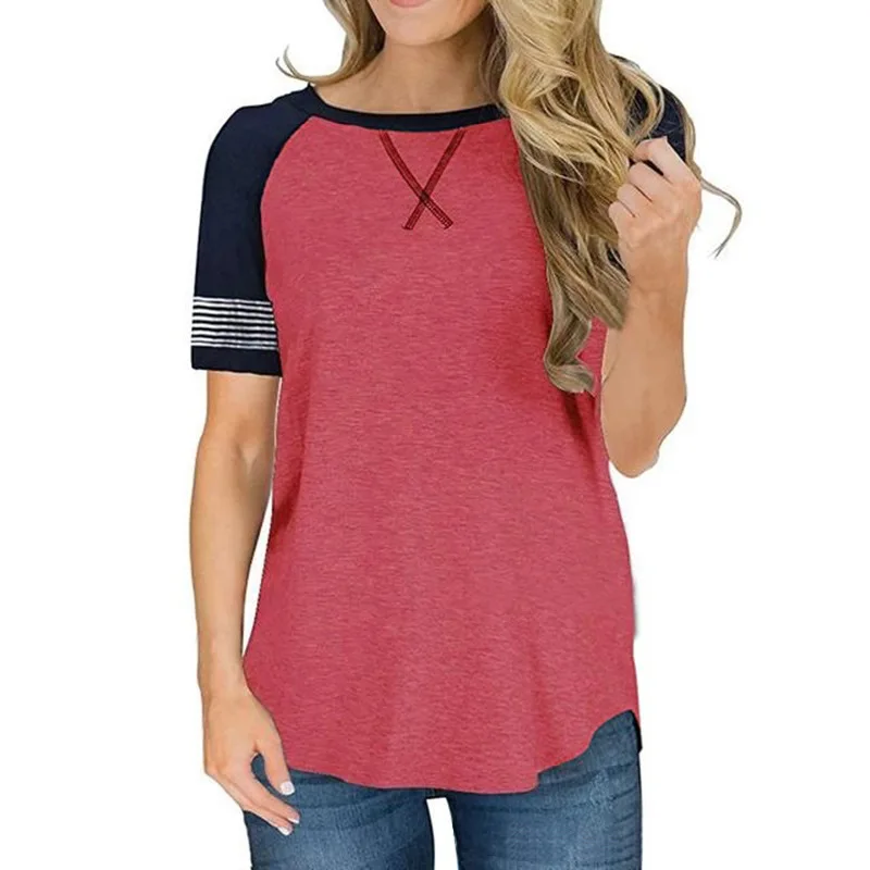 

New Summer Women T-shirts Casual Harajuku Patchwork Long Tops Short Sleeve O-neck Black White Cotton Oversize Women Tops