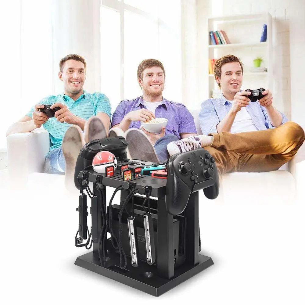 

Multifunction Game Charger Organizer Disc Game Console Gamepad Stand Portable Game Kit Storage Bracket Fit for Nintend Switch NS