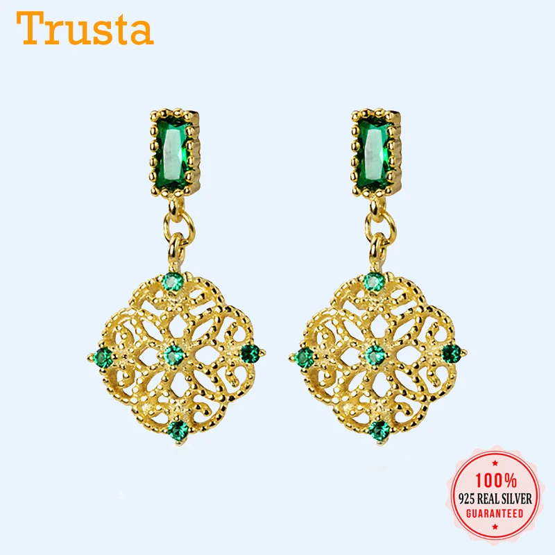 Женские серьги-гвоздики с цветком Trustdavis серьги из стерлингового серебра 925 пробы