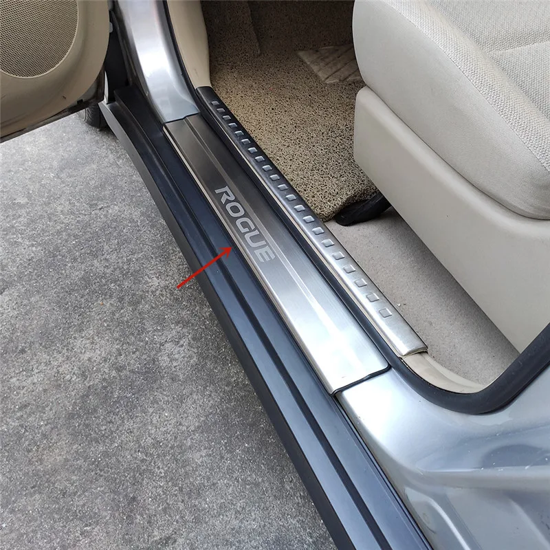 

Для Nissan ROGUE 2014-2019 нержавеющая сталь порог машины защитная пластина Добро пожаловать педаль защита против царапин автомобильные аксессуары