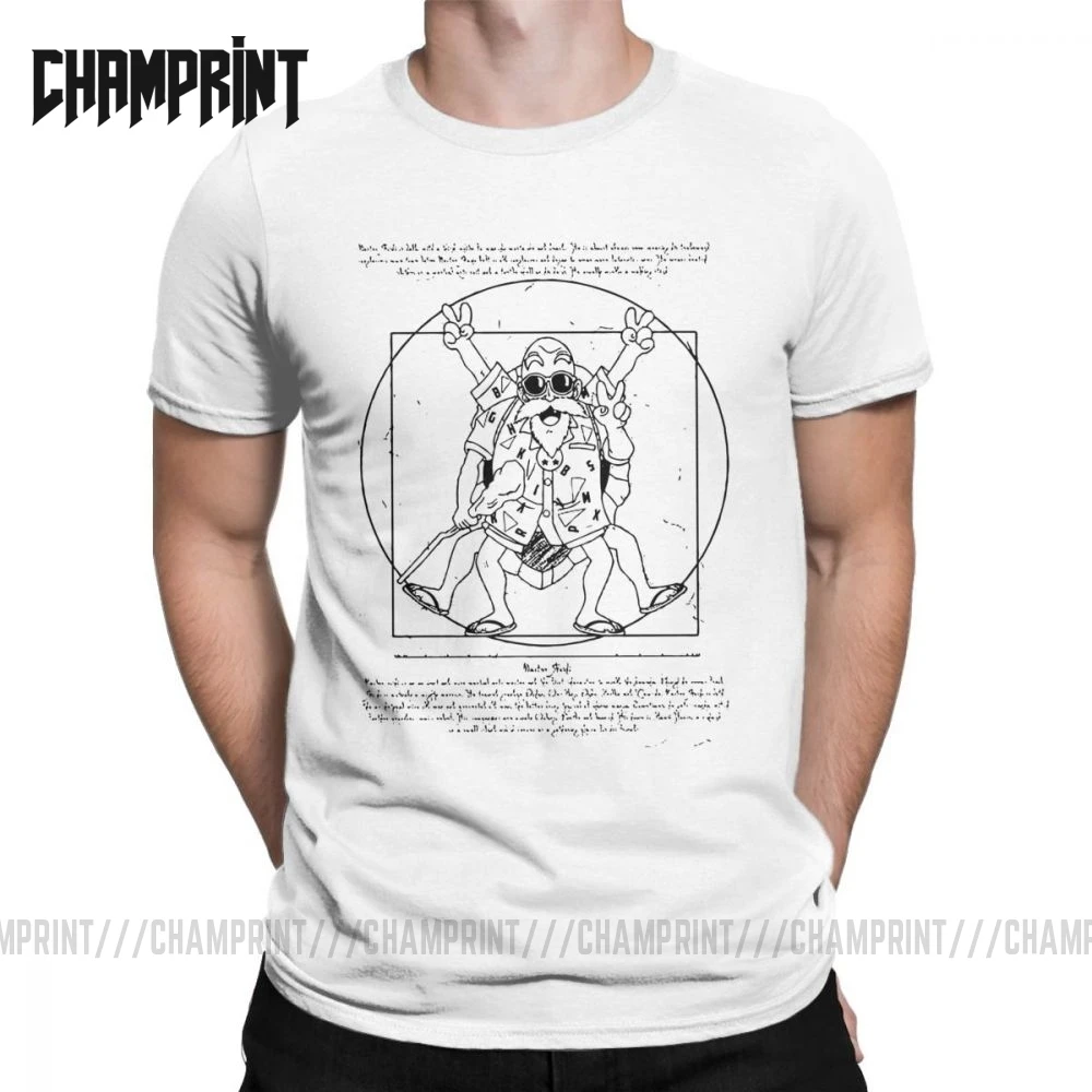 Мужская футболка Vitruvian Roshi Dragon Ball Z, забавная футболка из чистого хлопка с коротким рукавом, футболка Goku Super Saiyan Vegeta Dbz, футболка в стиле Харадзюку