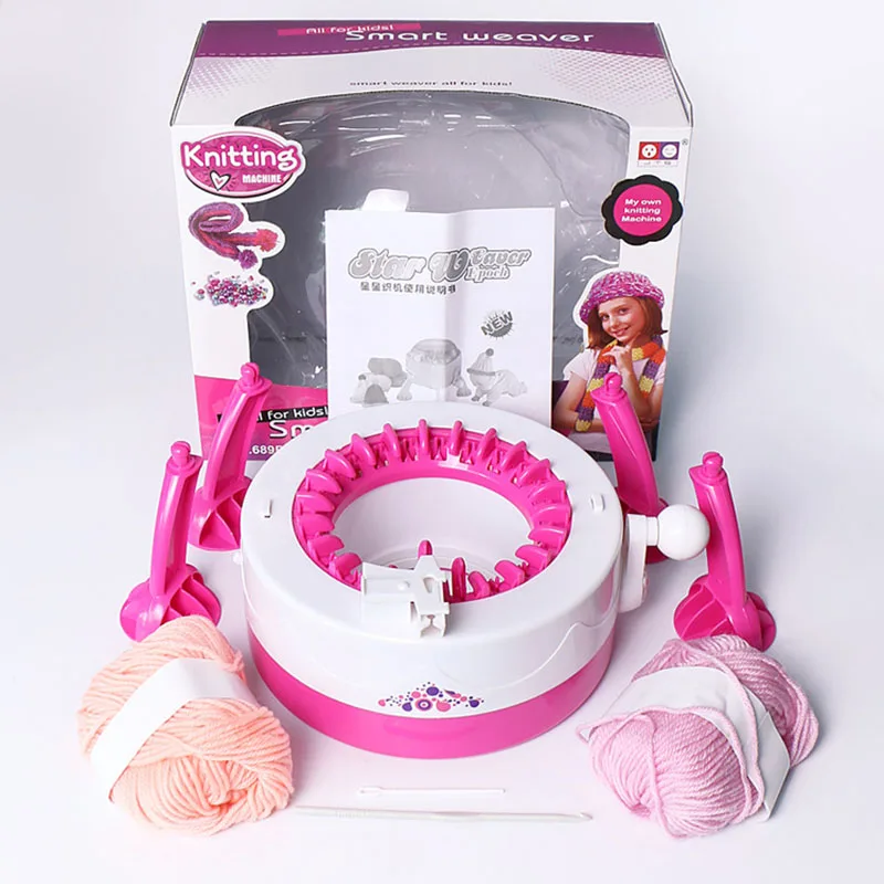 Children'S Hand-Cranked Automatic DIY Scarf Cap Rainbow Knitting Machine Creative Hand-Knitted Wool Girl Play House Toy | Игрушки и