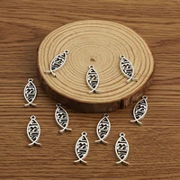 10pcs tibetan silver fish jesus charms animal pendants diy for bracelet necklace jewelry making accessories
