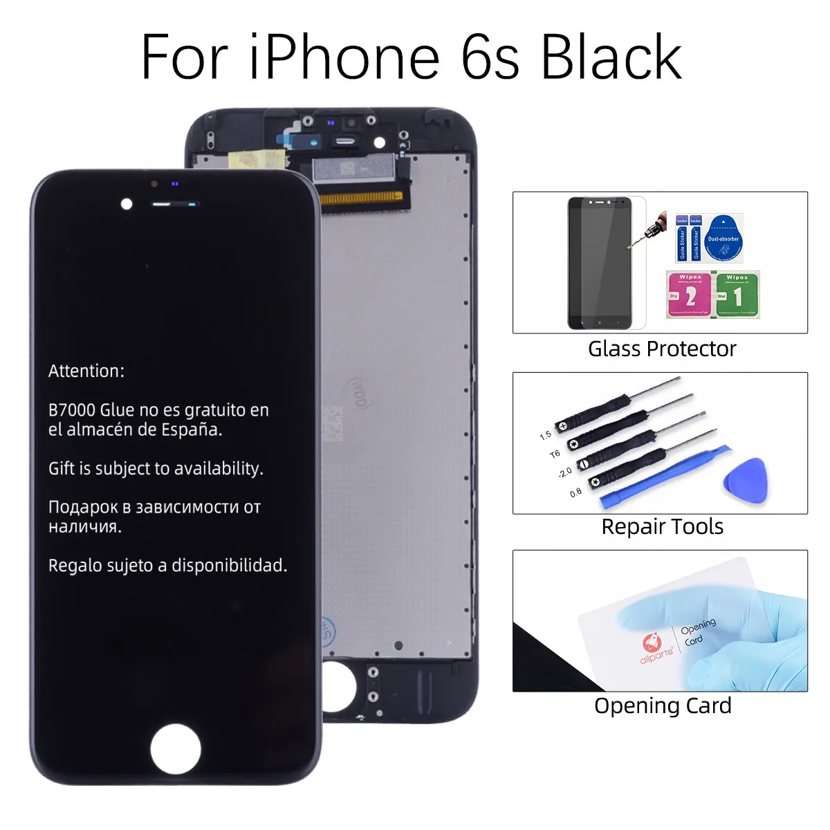 for iPhone 6S Black AAA OEM Дисплей для iPhone 6S LCD в сборе с тачскрином на рамке для iPhone 6 6S Plus Дисплей LCD черный белый - Цвет: for iPhone 6S Black