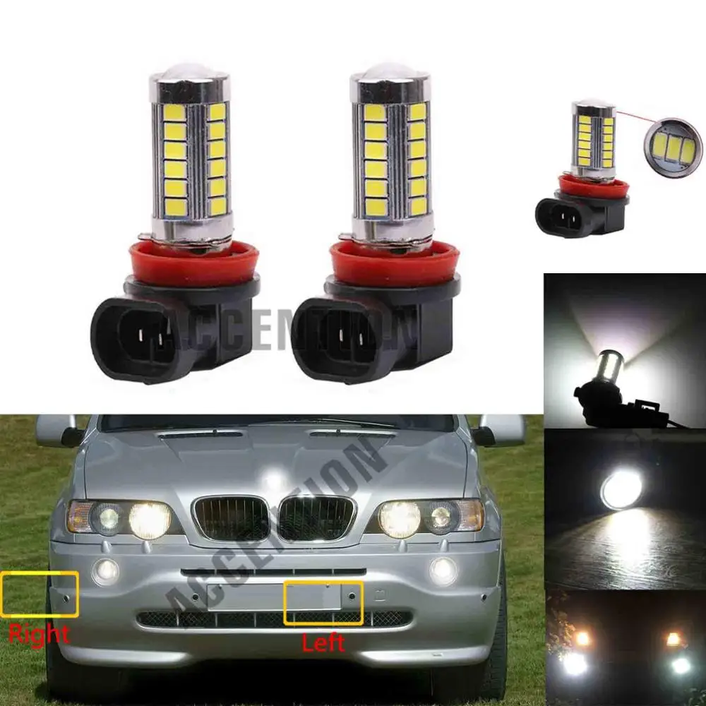 

2Pcs LED Light Fog Lamp Bulbs For BMW E53 X5 2000 2001 2002 2003 2004 2005 2006 2007 Car-Styling Front LED Bulbs