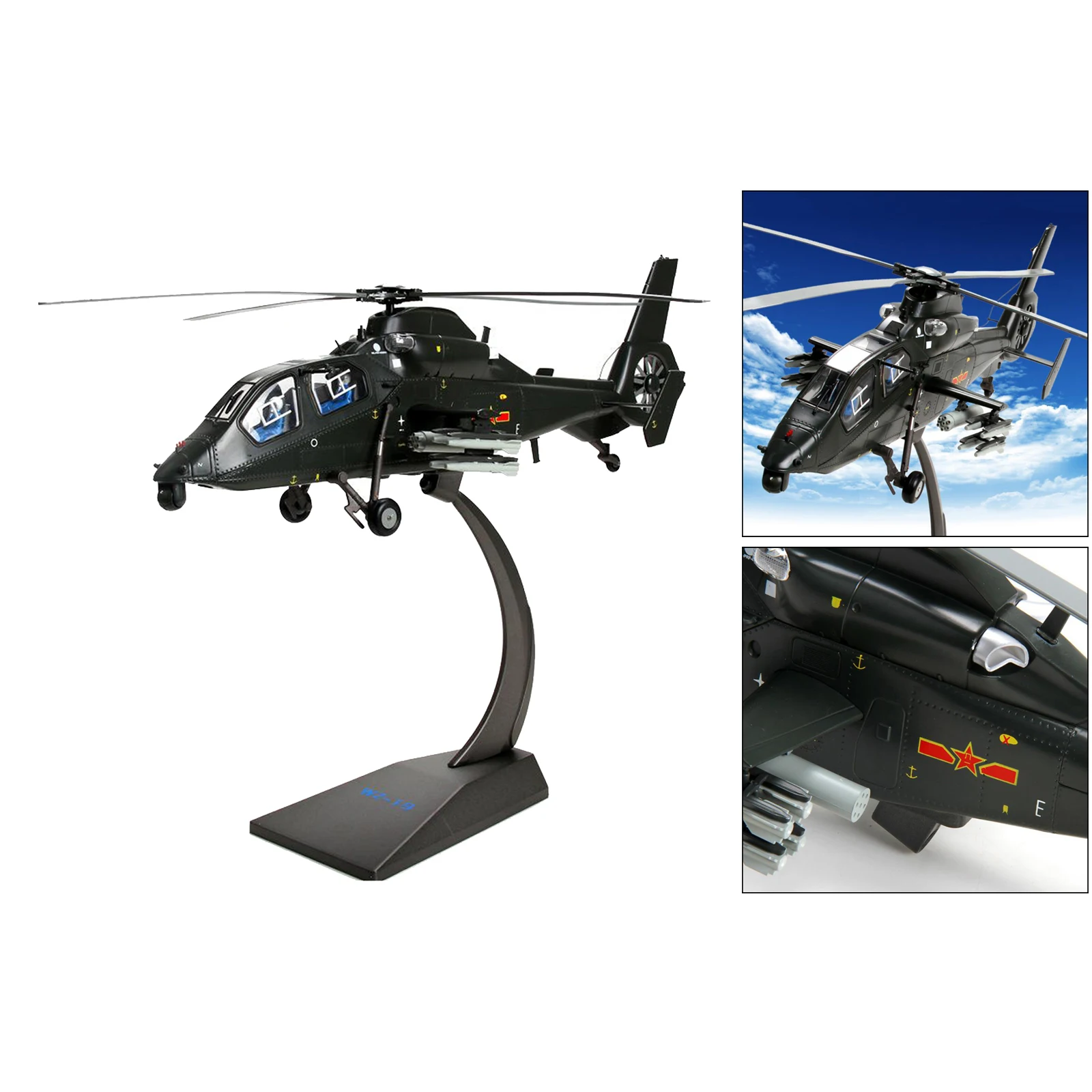 

Z-19 Helicopter Plane 1:30 Scale Model Airplane with Display Stand Kids Toys