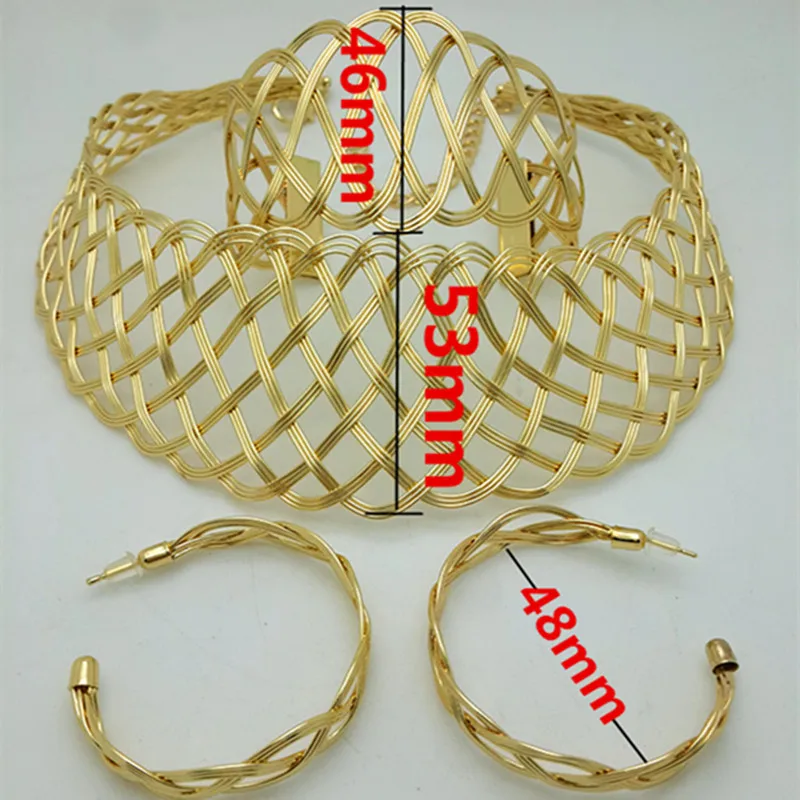 

Fani Bridal Gift Nigerian Wedding Fashion African Beads Jewelry Set Wholesale Dubai Gold Color Brand Jewelry Sets customer