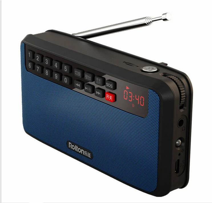JINSERTA FM Радио Портативный TF карта динамик цифровой Мультимедиа стерео MP3 музыка громкий динамик фонарик для спорта на открытом воздухе - Цвет: Синий