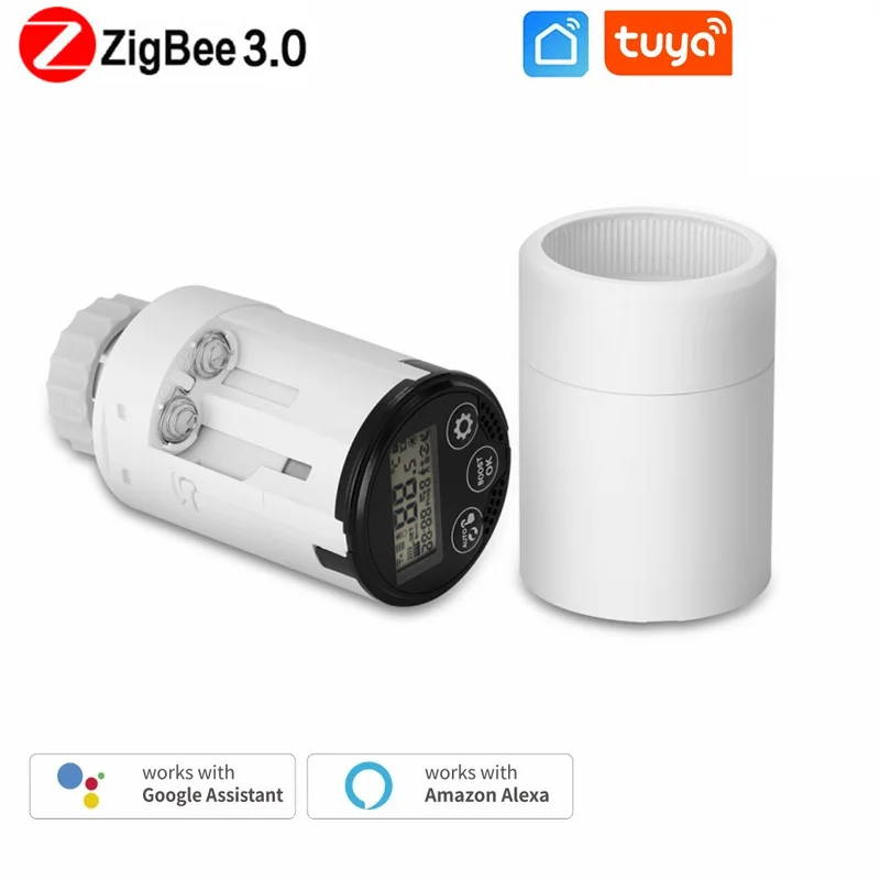

Tuya ZigBee3.0 Smart Radiator Valve Thermostat Mobile Phone APP Control Smart Temperature Adjustment Actuator Temper Controller