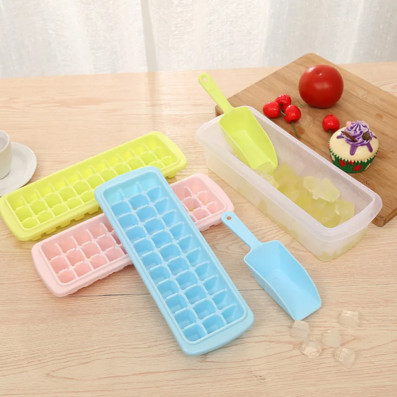 

DIY Ice Cream Maker Ice Cream Balls Making Molds Bar Drink Whiskey Ice Brick Cube Maker Tray Mold Ice Storage Container with Lid