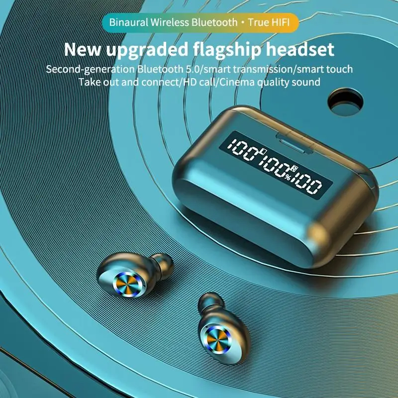 x35 bluetooth earphone 5 0 three power digital aperture light touch bluetooth headset mobile phone emergency charging earbuds free global shipping