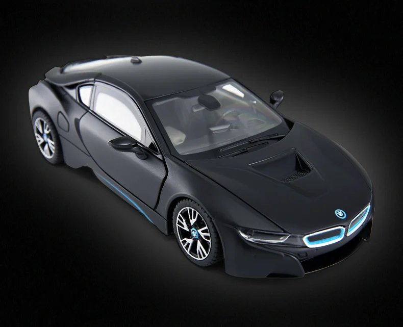 KD 1/24, Лицензированная модель автомобиля, DieCasts I8, концепция, спортивный автомобиль 19 см, без электроники, коллекция колес 3 с открывающимися дверцами