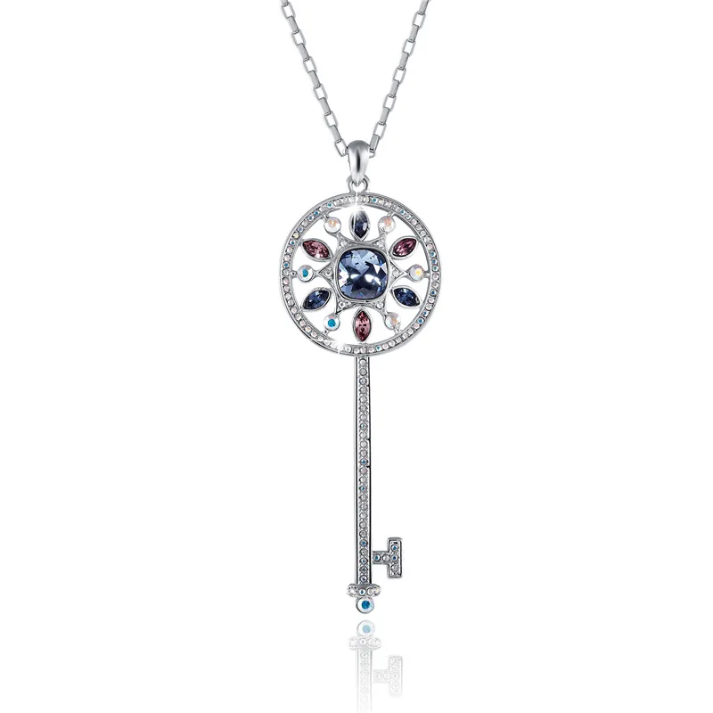 Роскошное ожерелье с подвеской в виде ключа Длинная цепочка Макси воротники