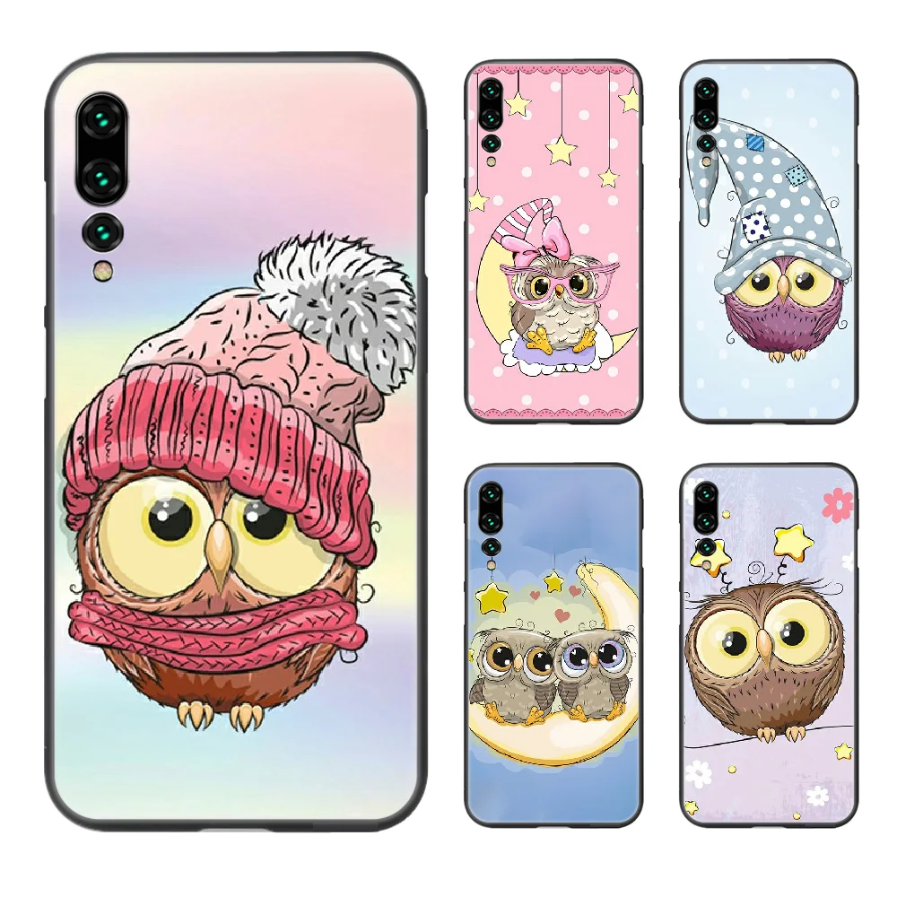 Чехол для телефона с милыми совами из мультфильмов чехол Корпус Huawei P8 P9 P10 P20 P30 P40