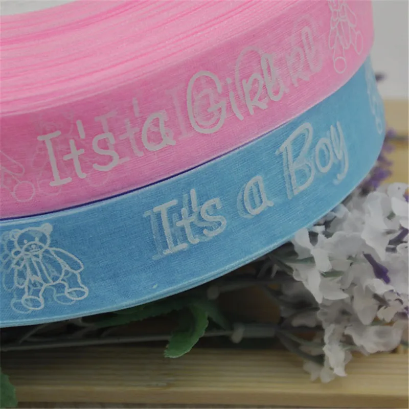 5Y 1" Organza ribbon Boy/girl baby show Craft Pink&Blue | Дом и сад