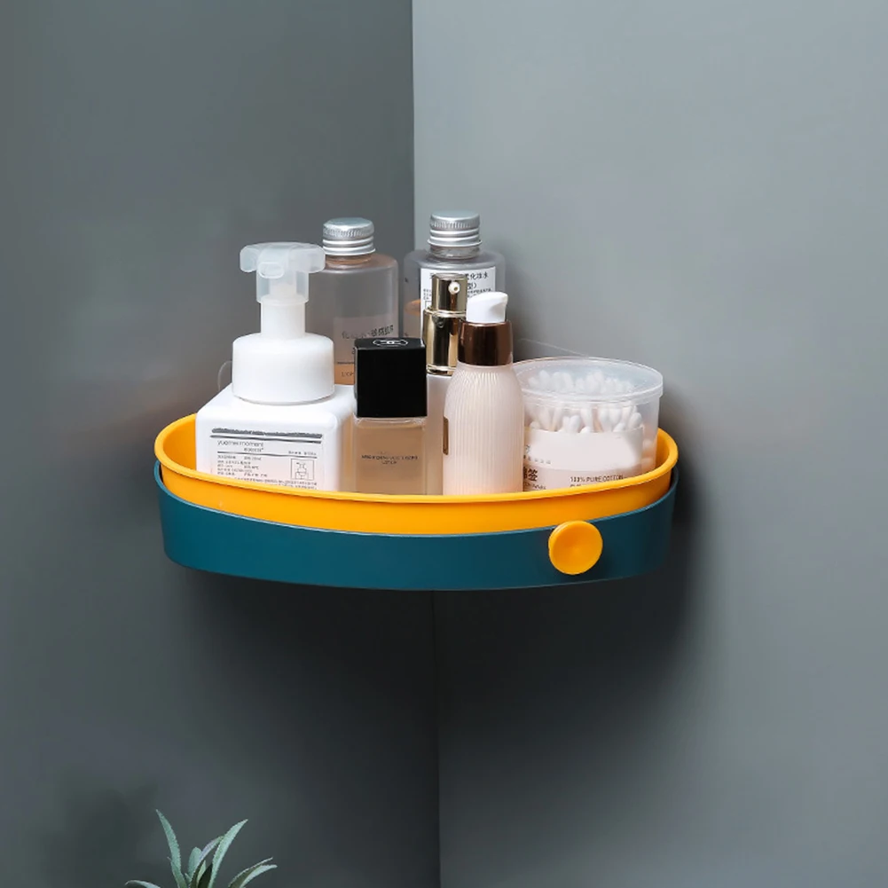 

HOT Bathroom Storage Rack Contrasting Color Double-Layer Wall Hanging Draining Soap Box Organizer NDS