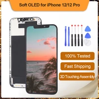 soft oled for iphone 12 12 pro pantalla with 3d touch digitizer assembly oeld screen replacement display true tone supported