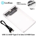 Прозрачный чехол LccKaa USB 3.0 Type C для жесткого диска SSD Внешний жесткий диск HDD коробкакорпус 2,5 HD Optibay SATA к USB 6 Гбитс