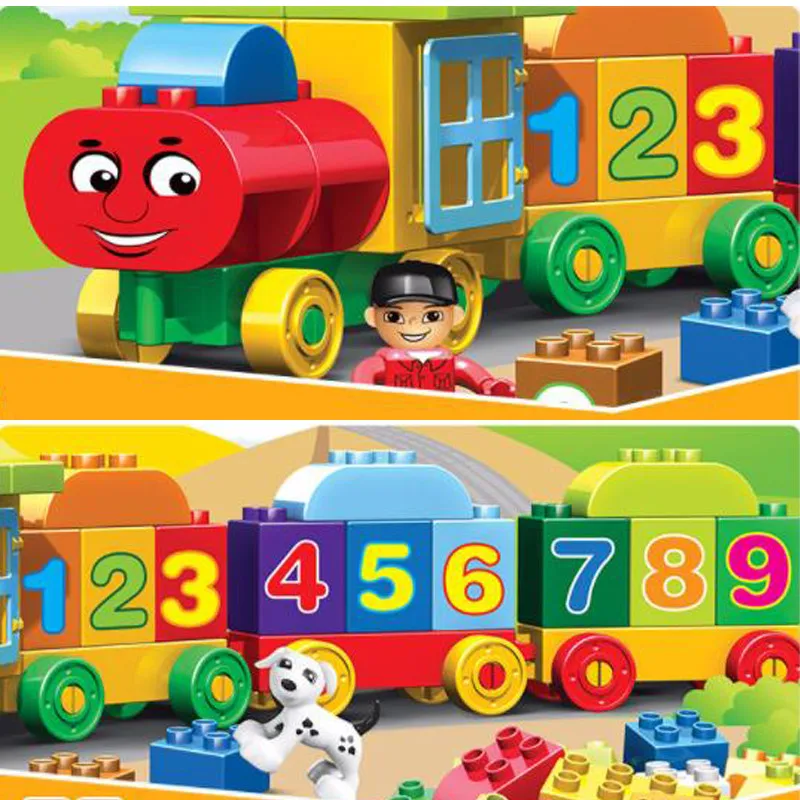 

Train Big Particles Building Blocks Compatible Brand Doubleingl Basics Accessory Movable Window Digital trainToy For Kid To Gift