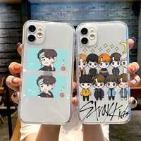 stray kids phone case for iphone 13 12 11 8 7 plus mini x xs xr pro max transparent soft