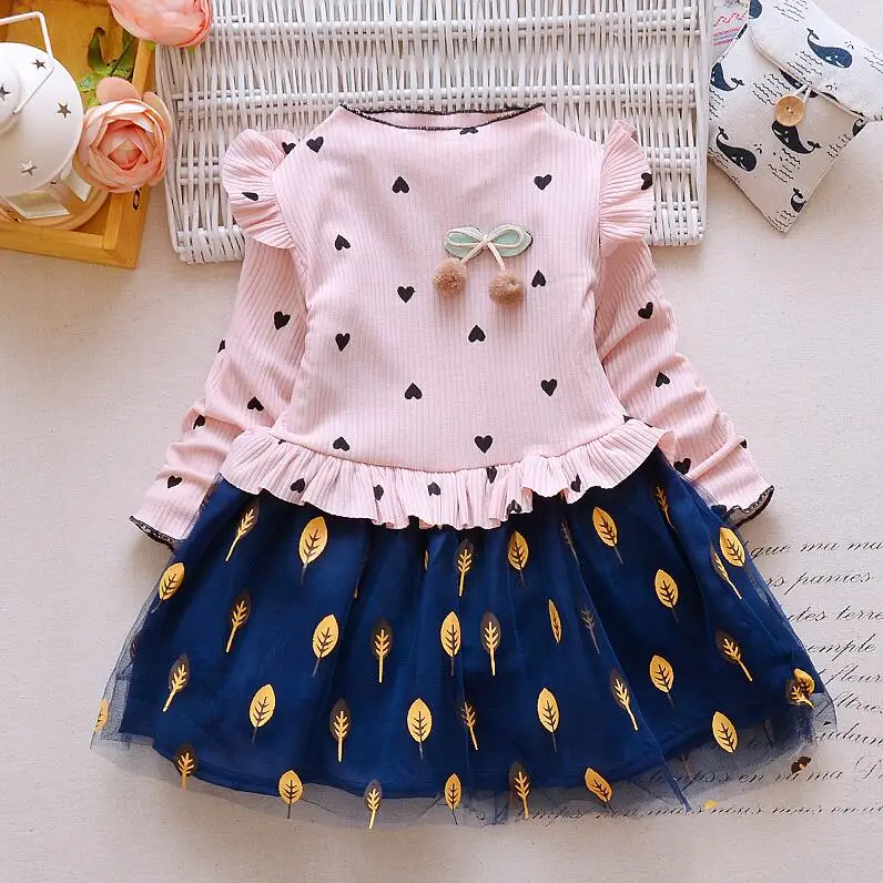 Детское платье с длинным рукавом для девочек кружевное вечерние платья на