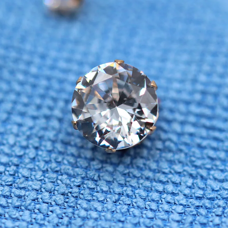 Высшее качество 6/8/10/12 мм кристально чистый кубический цирконий камень Золотой